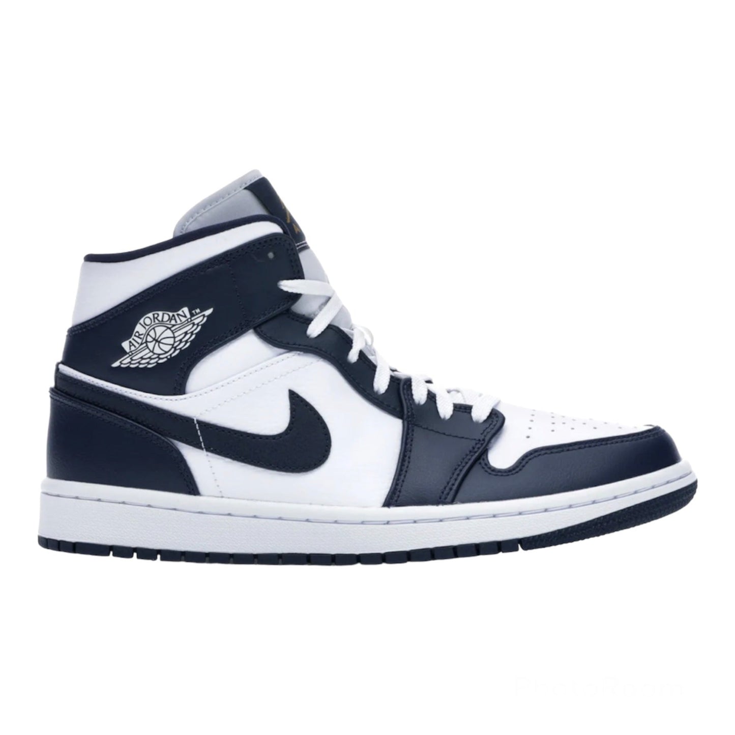 Air Jordan 1 Mid White Metallic Gold Obsidian Streetwearart