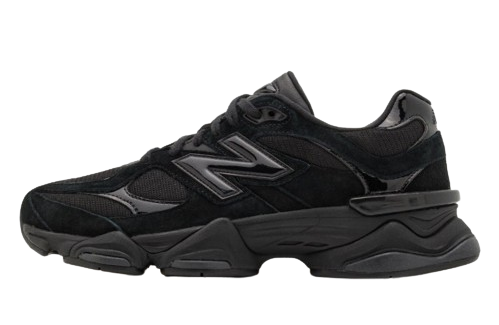 New Balance 9060 Triple Black Suede Patent